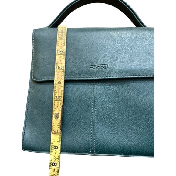 Vintage 90s Esprit Women's Green Leather Adjustable Straps Crossbody Bag - Picture 2 of 6